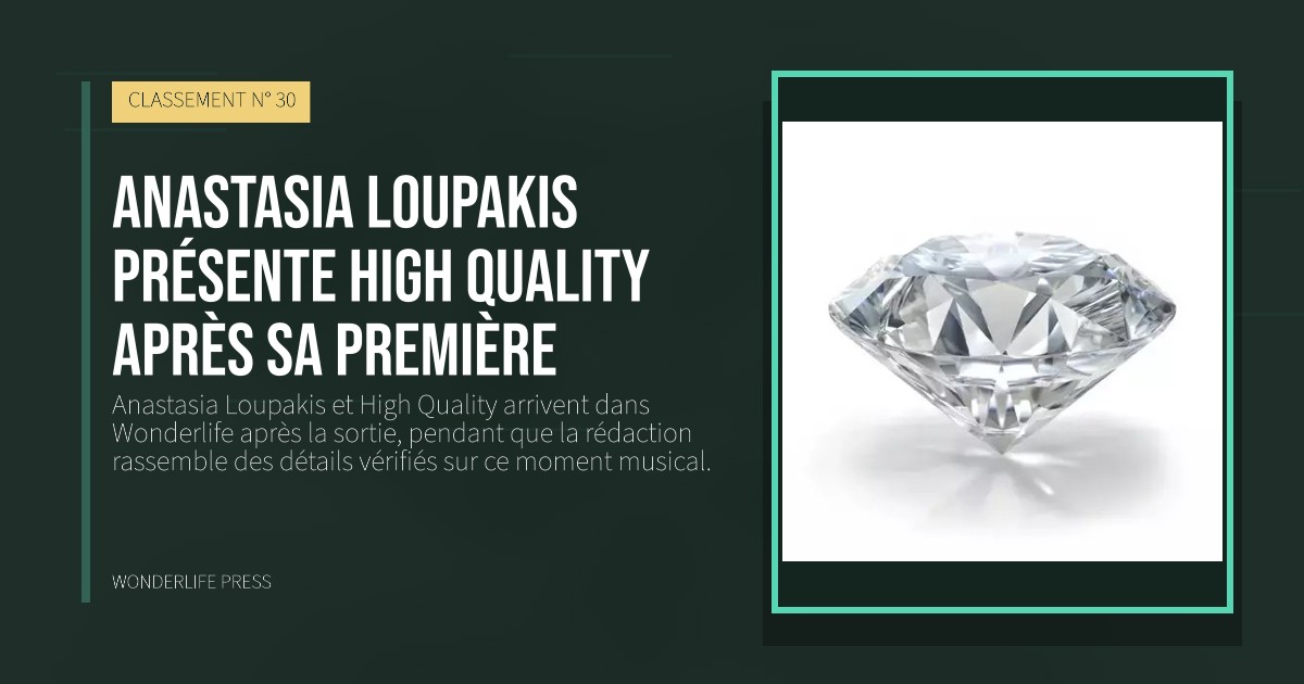Wonderlife Press: Anastasia Loupakis présente High Quality après sa première. pochette de la sortie. CLASSEMENT N° 30.