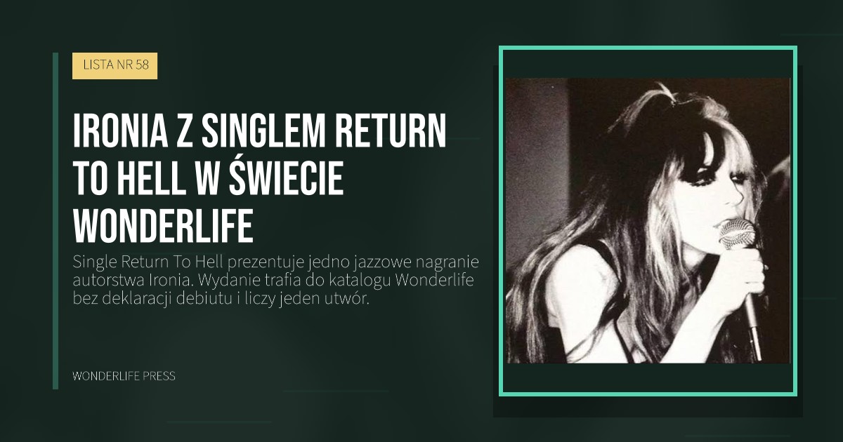 Wonderlife Press: Ironia z singlem Return To Hell w świecie Wonderlife. okładka wydawnictwa. LISTA NR 58.