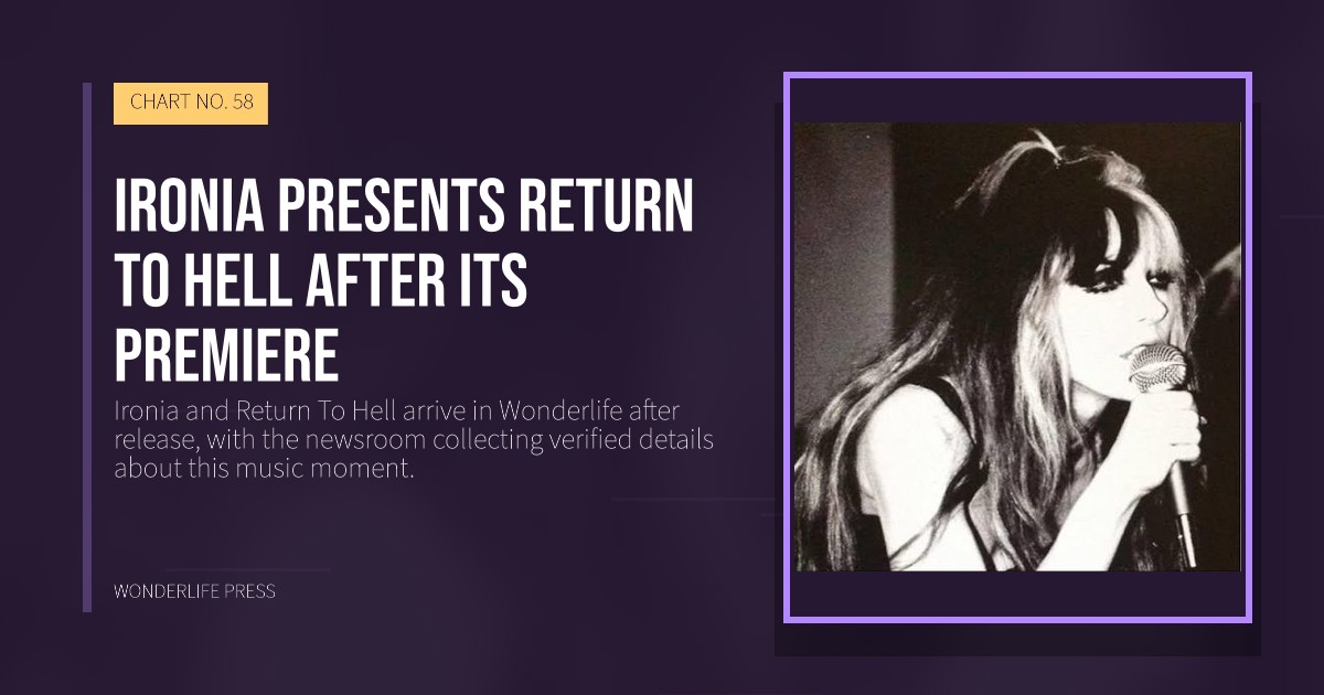 Wonderlife Press: Ironia presents Return To Hell after its premiere. release artwork. CHART NO. 58.