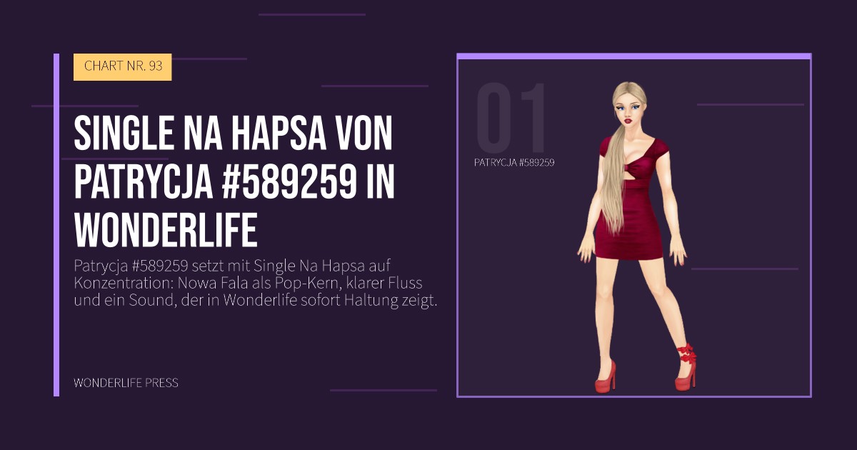 Wonderlife Press: Single Na Hapsa von Patrycja #589259 in Wonderlife. Künstlerporträt. CHART NR. 93.