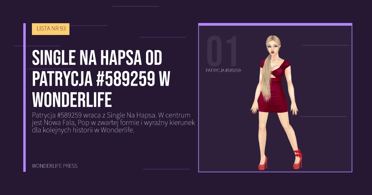 Wonderlife Press: Single Na Hapsa od Patrycja #589259 w Wonderlife. portret artystów. LISTA NR 93.