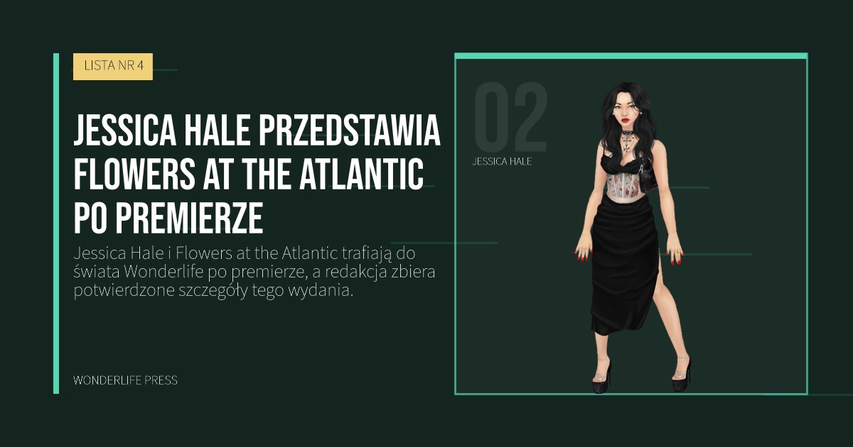 Wonderlife Press: Jessica Hale przedstawia Flowers at the Atlantic po premierze. portret artystów. LISTA NR 4.