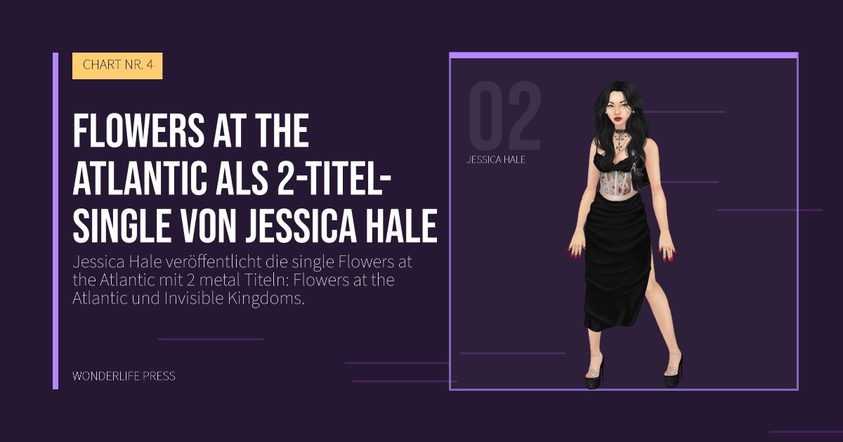 Wonderlife Press: Flowers at the Atlantic als 2-Titel-single von Jessica Hale. Künstlerporträt. CHART NR. 4.