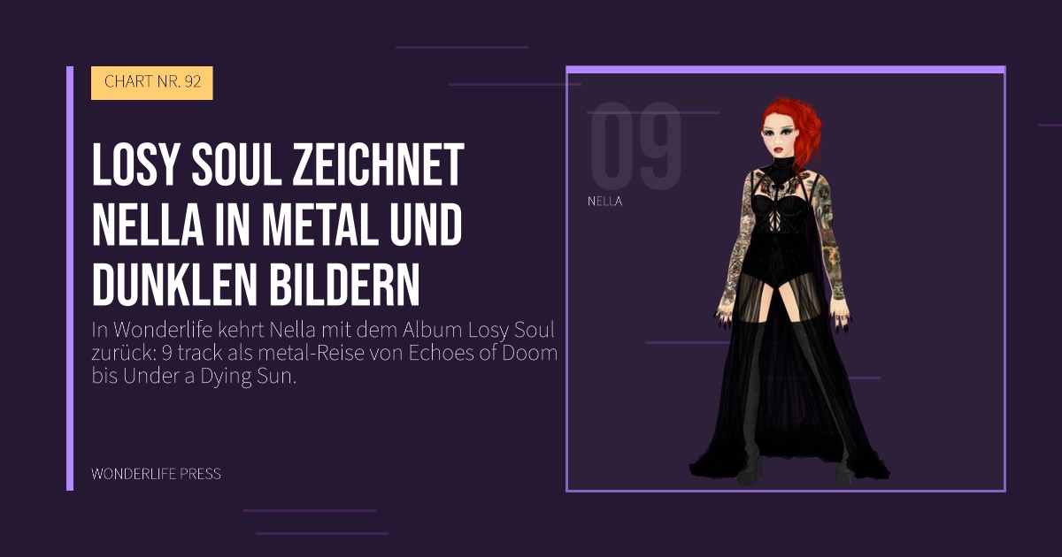 Wonderlife Press: Losy Soul zeichnet Nella in metal und dunklen Bildern. Künstlerporträt. CHART NR. 92.