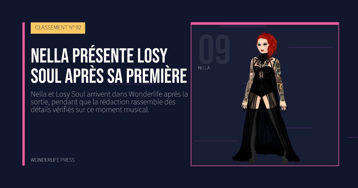 Wonderlife Press: Nella présente Losy Soul après sa première. portrait des artistes. CLASSEMENT N° 92.