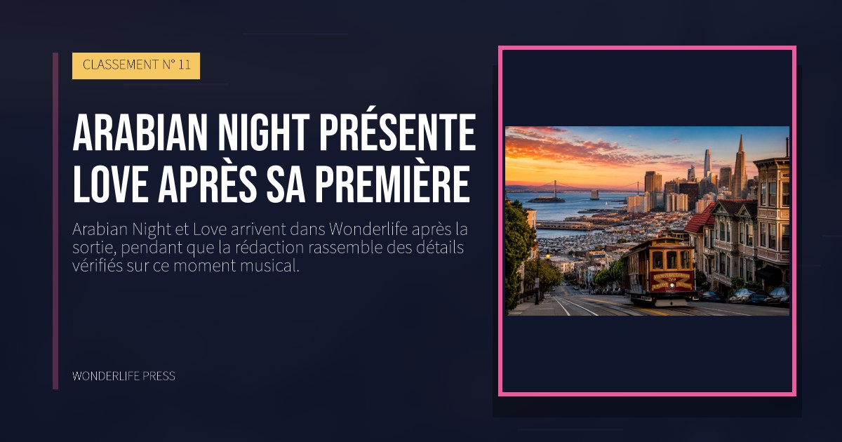 Wonderlife Press: Arabian Night présente Love après sa première. pochette de la sortie. CLASSEMENT N° 11.