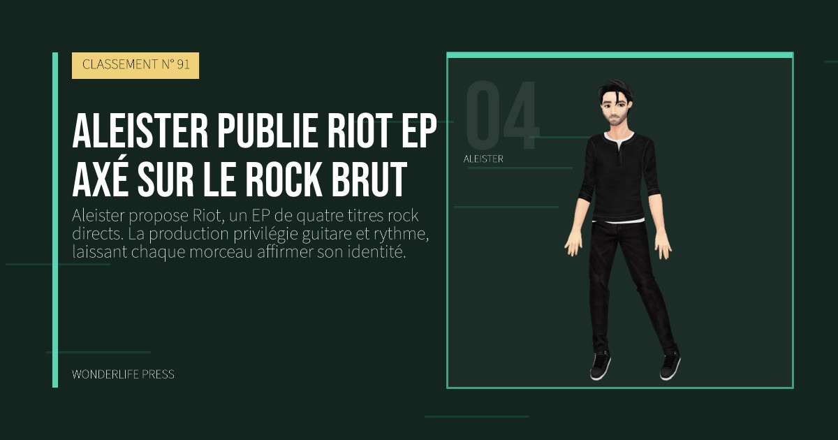 Wonderlife Press: Aleister publie Riot ep axé sur le rock brut. portrait des artistes. CLASSEMENT N° 91.