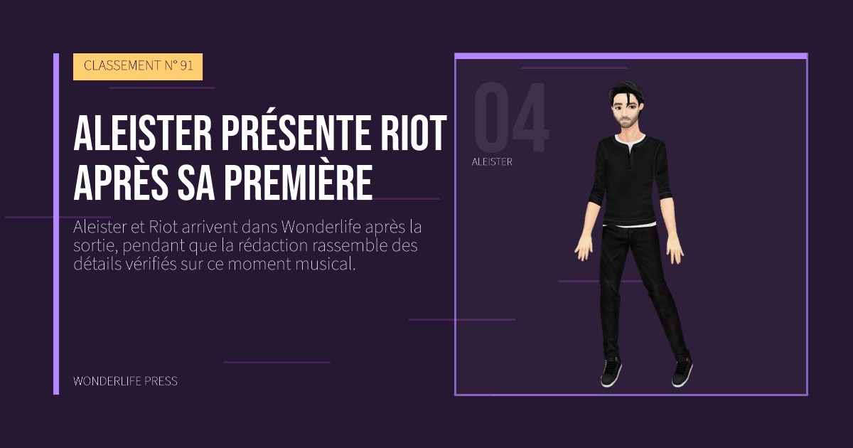 Wonderlife Press: Aleister présente Riot après sa première. portrait des artistes. CLASSEMENT N° 91.