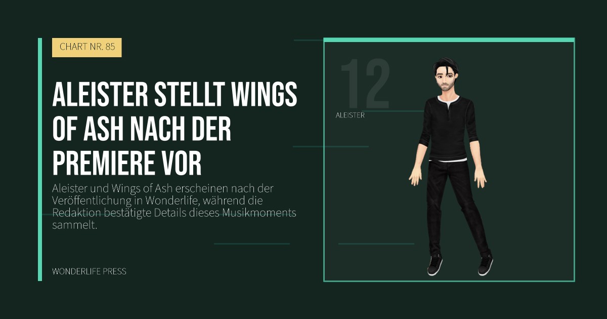 Wonderlife Press: Aleister stellt Wings of Ash nach der Premiere vor. Künstlerporträt. CHART NR. 85.