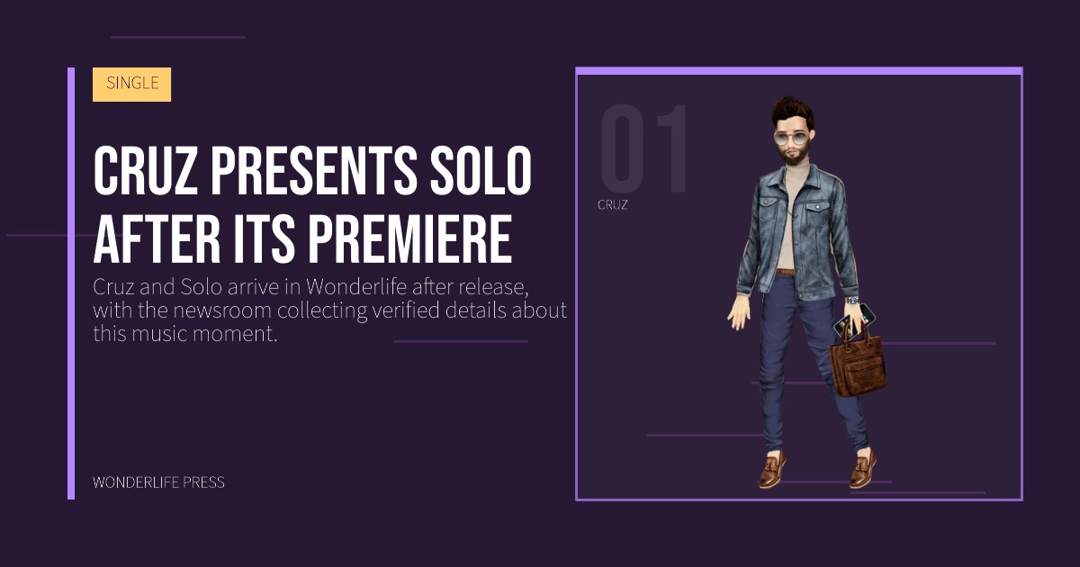 Wonderlife Press: Cruz presents Solo after its premiere. artist portrait. SINGLE.