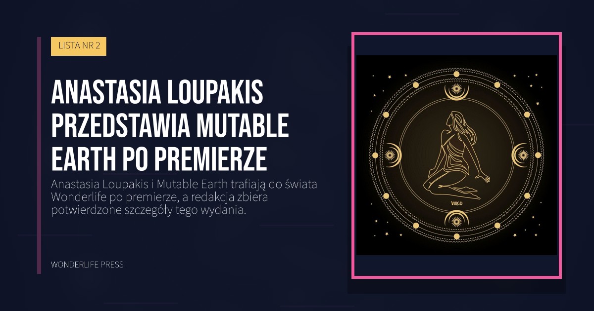 Wonderlife Press: Anastasia Loupakis przedstawia Mutable Earth po premierze. okładka wydawnictwa. LISTA NR 2.