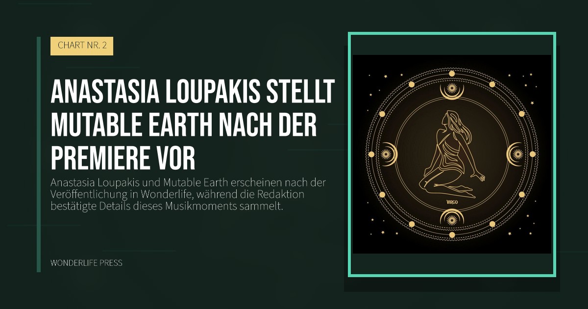 Wonderlife Press: Anastasia Loupakis stellt Mutable Earth nach der Premiere vor. Veröffentlichungscover. CHART NR. 2.