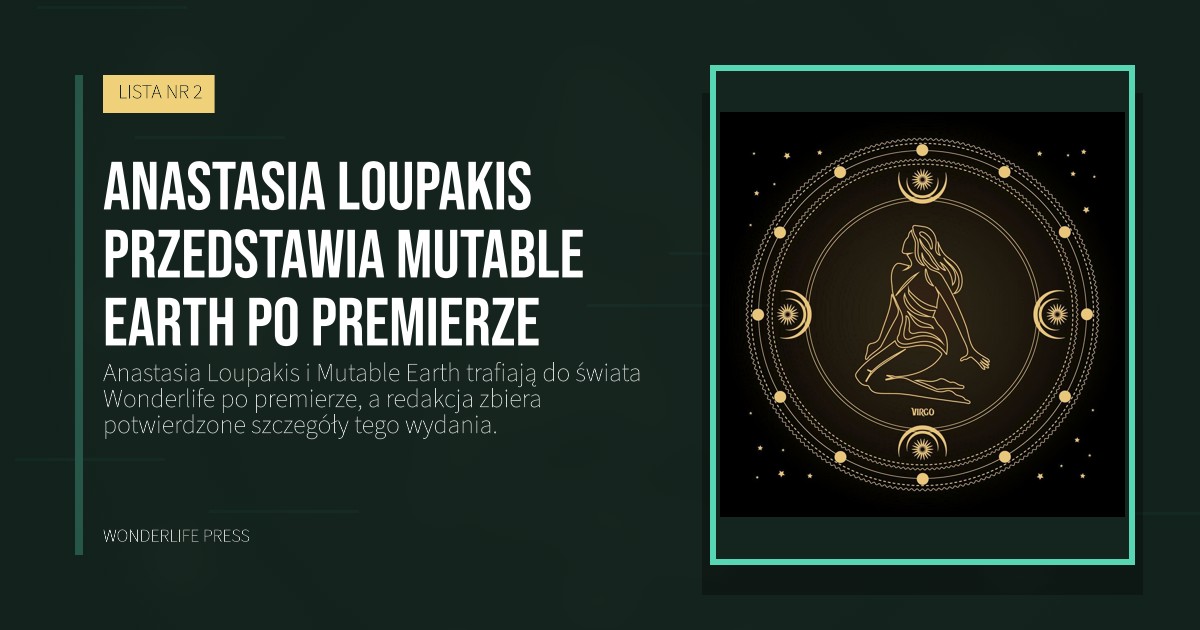 Wonderlife Press: Anastasia Loupakis przedstawia Mutable Earth po premierze. okładka wydawnictwa. LISTA NR 2.