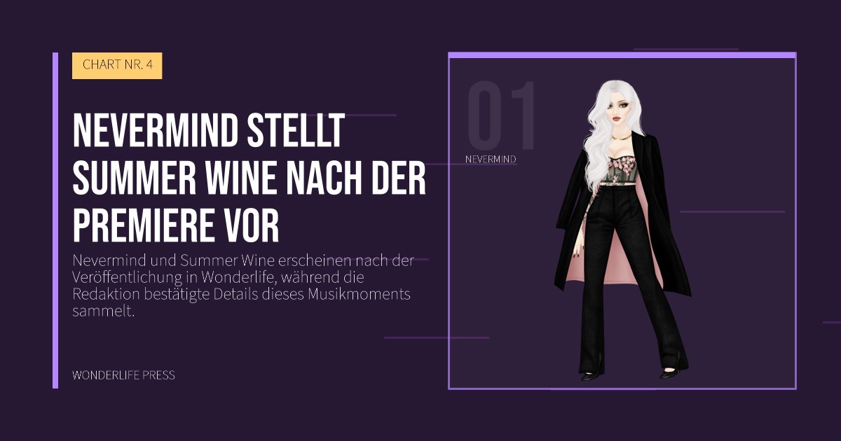 Wonderlife Press: Nevermind stellt Summer Wine nach der Premiere vor. Künstlerporträt. CHART NR. 4.