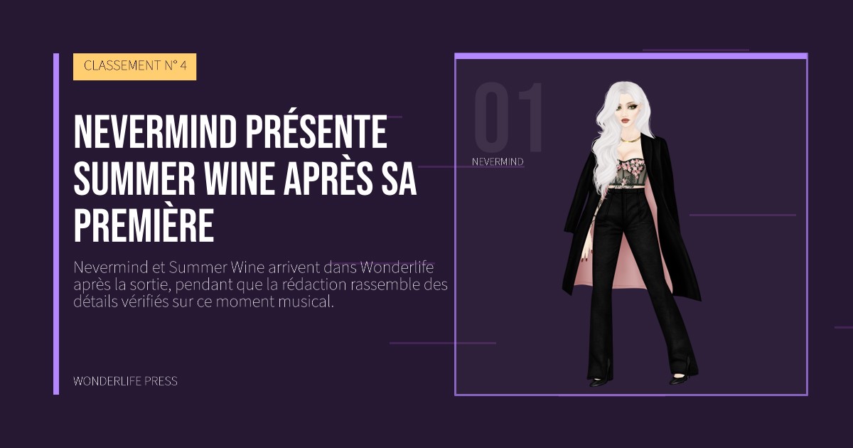 Wonderlife Press: Nevermind présente Summer Wine après sa première. portrait des artistes. CLASSEMENT N° 4.