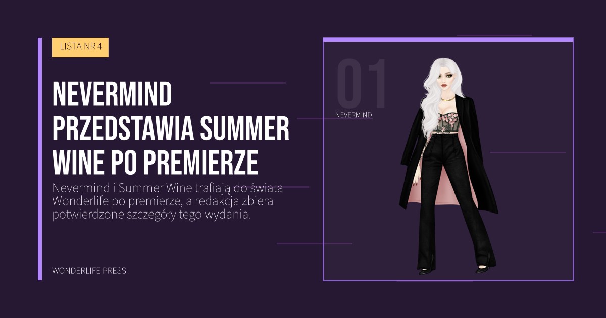 Wonderlife Press: Nevermind przedstawia Summer Wine po premierze. portret artystów. LISTA NR 4.