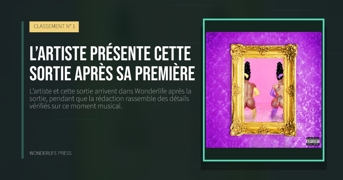 Wonderlife Press: L’artiste présente cette sortie après sa première. pochette de la sortie. CLASSEMENT N° 1.
