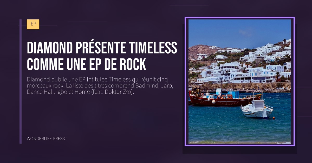 Wonderlife Press: Diamond présente Timeless comme une EP de rock. pochette de la sortie. EP.