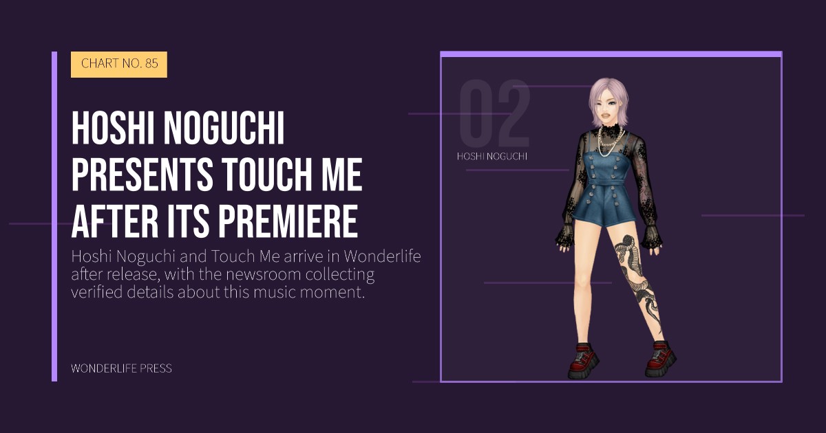 Wonderlife Press: Hoshi Noguchi presents Touch Me after its premiere. artist portrait. CHART NO. 85.