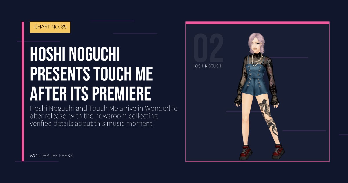 Wonderlife Press: Hoshi Noguchi presents Touch Me after its premiere. artist portrait. CHART NO. 85.