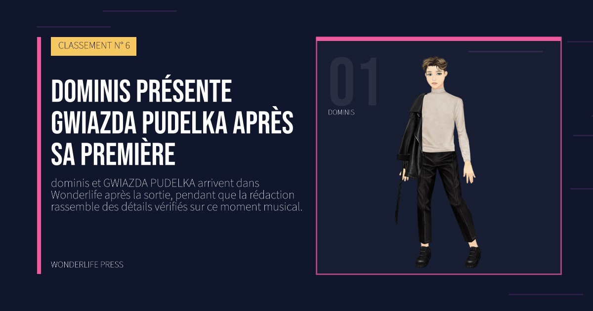 Wonderlife Press: dominis présente GWIAZDA PUDELKA après sa première. portrait des artistes. CLASSEMENT N° 6.