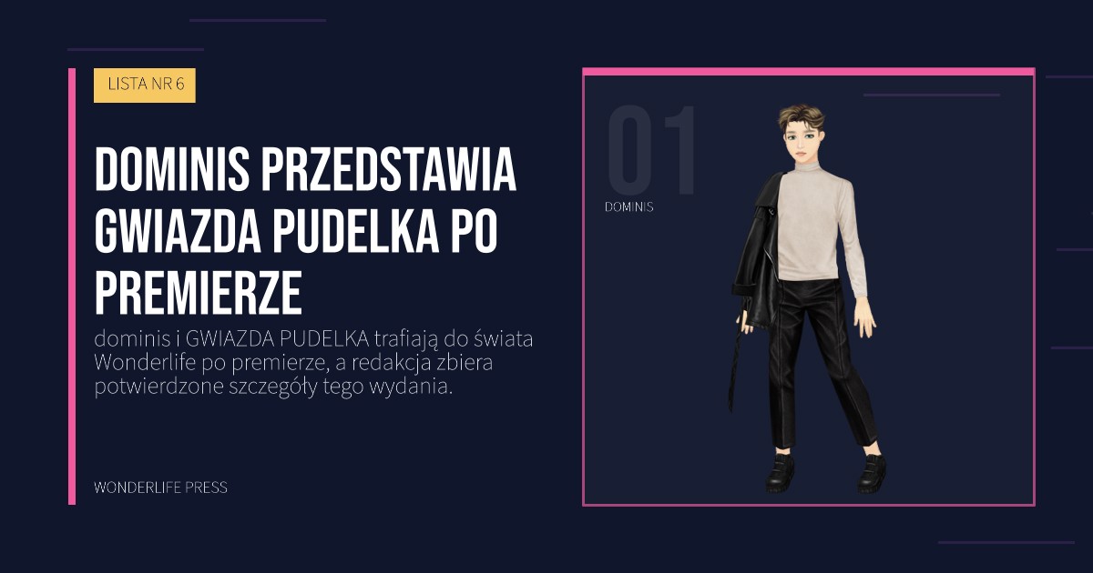 Wonderlife Press: dominis przedstawia GWIAZDA PUDELKA po premierze. portret artystów. LISTA NR 6.
