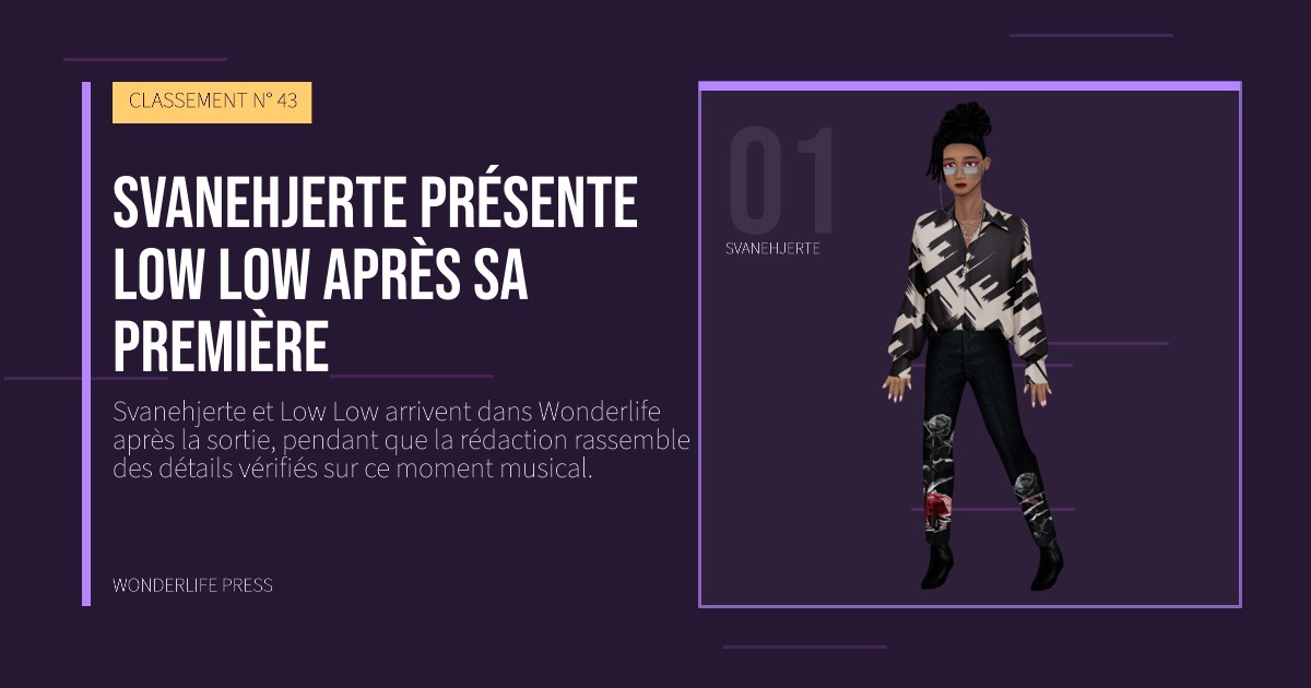 Wonderlife Press: Svanehjerte présente Low Low après sa première. portrait des artistes. CLASSEMENT N° 43.