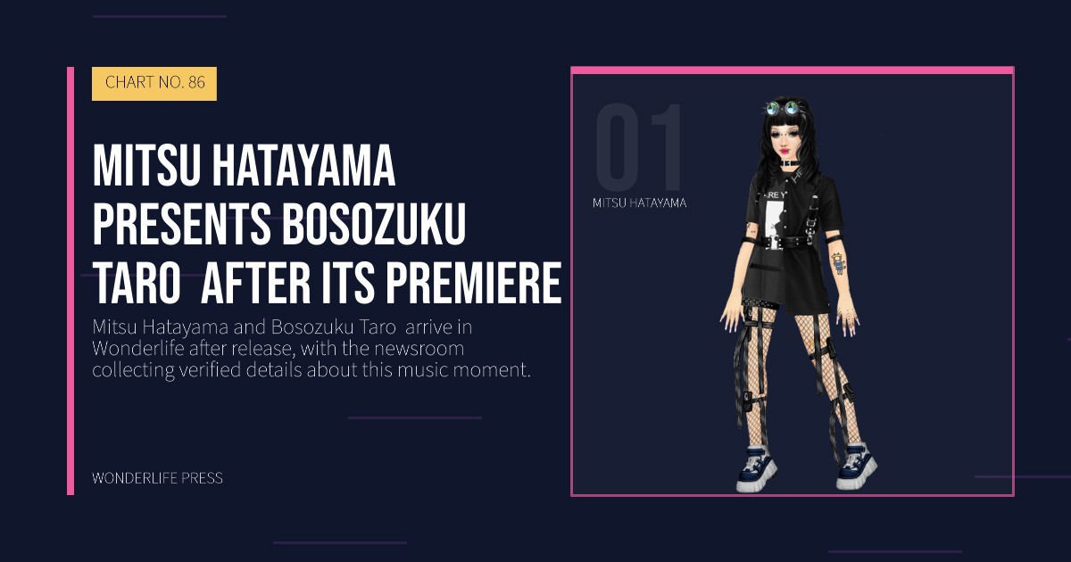 Wonderlife Press: Mitsu Hatayama presents Bosozuku Taro after its premiere. artist portrait. CHART NO. 86.