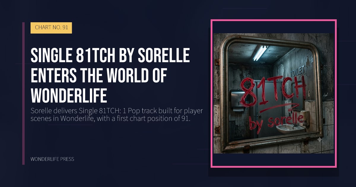 Wonderlife Press: Single 81TCH by Sorelle enters the world of Wonderlife. release artwork. CHART NO. 91.