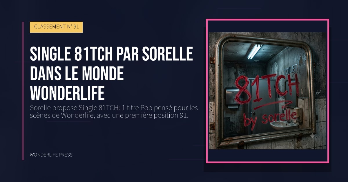 Wonderlife Press: Single 81TCH par Sorelle dans le monde Wonderlife. pochette de la sortie. CLASSEMENT N° 91.
