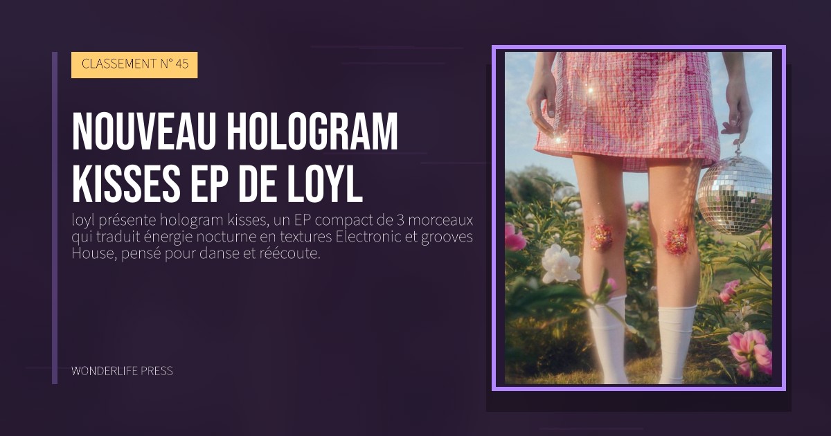 Wonderlife Press: Nouveau hologram kisses EP de loyl. pochette de la sortie. CLASSEMENT N° 45.