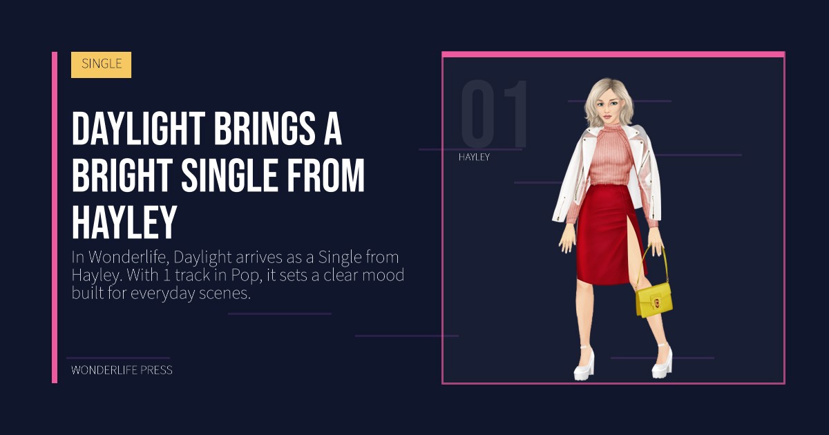 Wonderlife Press: Daylight brings a bright Single from Hayley. artist portrait. SINGLE.