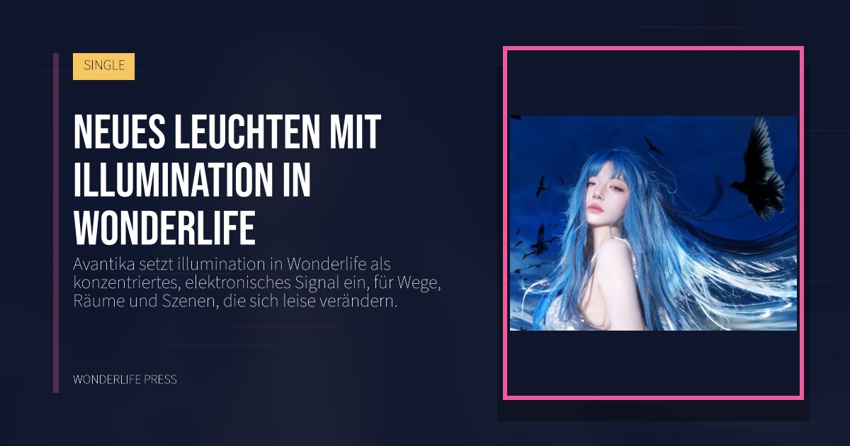 Wonderlife Press: Neues leuchten mit illumination in Wonderlife. Veröffentlichungscover. SINGLE.