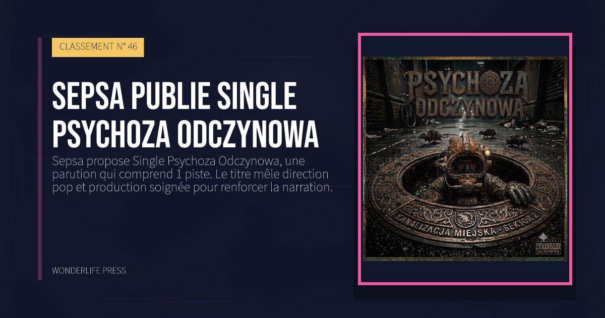 Wonderlife Press: Sepsa publie single Psychoza Odczynowa. pochette de la sortie. CLASSEMENT N° 46.