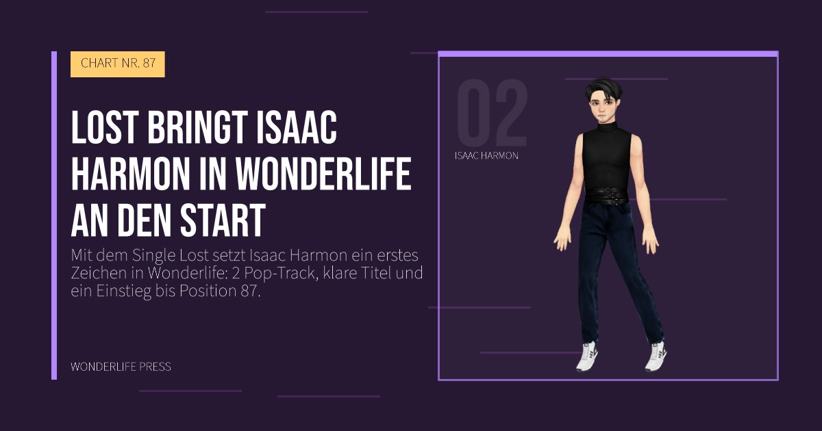 Wonderlife Press: Lost bringt Isaac Harmon in Wonderlife an den Start. Künstlerporträt. CHART NR. 87.