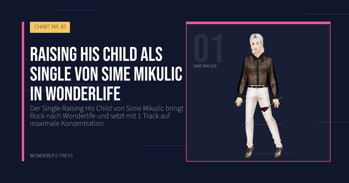 Wonderlife Press: Raising His Child als Single von Sime Mikulic in Wonderlife. Künstlerporträt. CHART NR. 85.