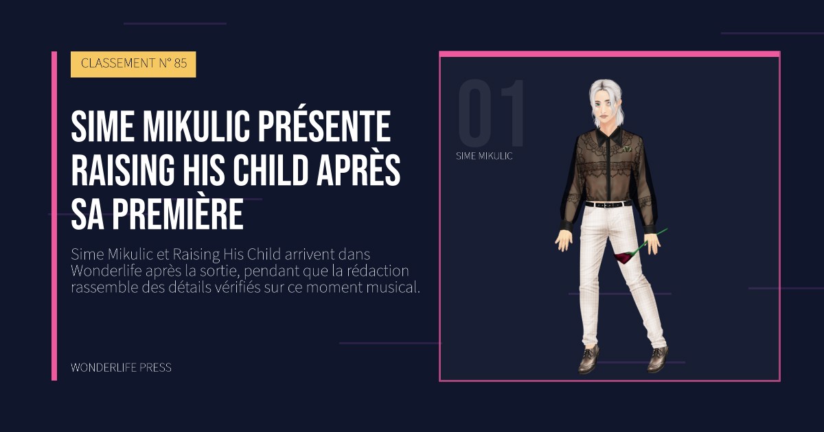 Wonderlife Press: Sime Mikulic présente Raising His Child après sa première. portrait des artistes. CLASSEMENT N° 85.
