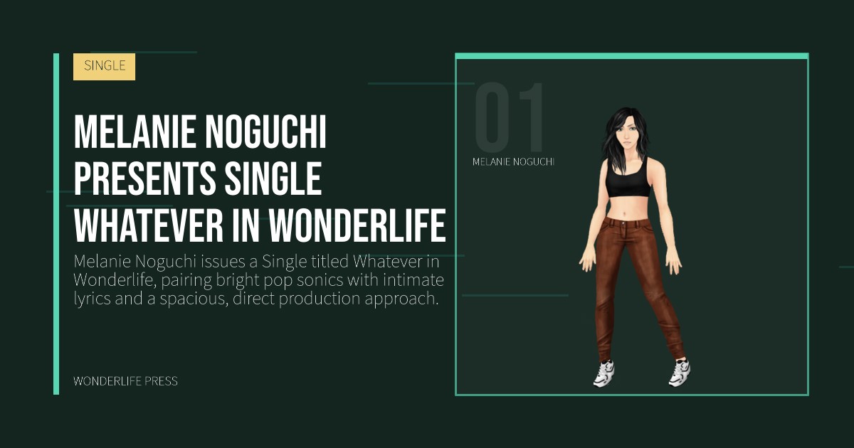 Wonderlife Press: Melanie Noguchi presents Single Whatever in Wonderlife. artist portrait. SINGLE.