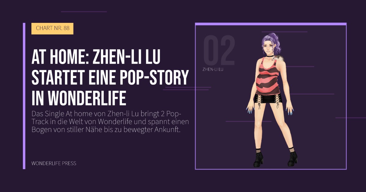 Wonderlife Press: At home: Zhen-li Lu startet eine pop-story in Wonderlife. Künstlerporträt. CHART NR. 88.