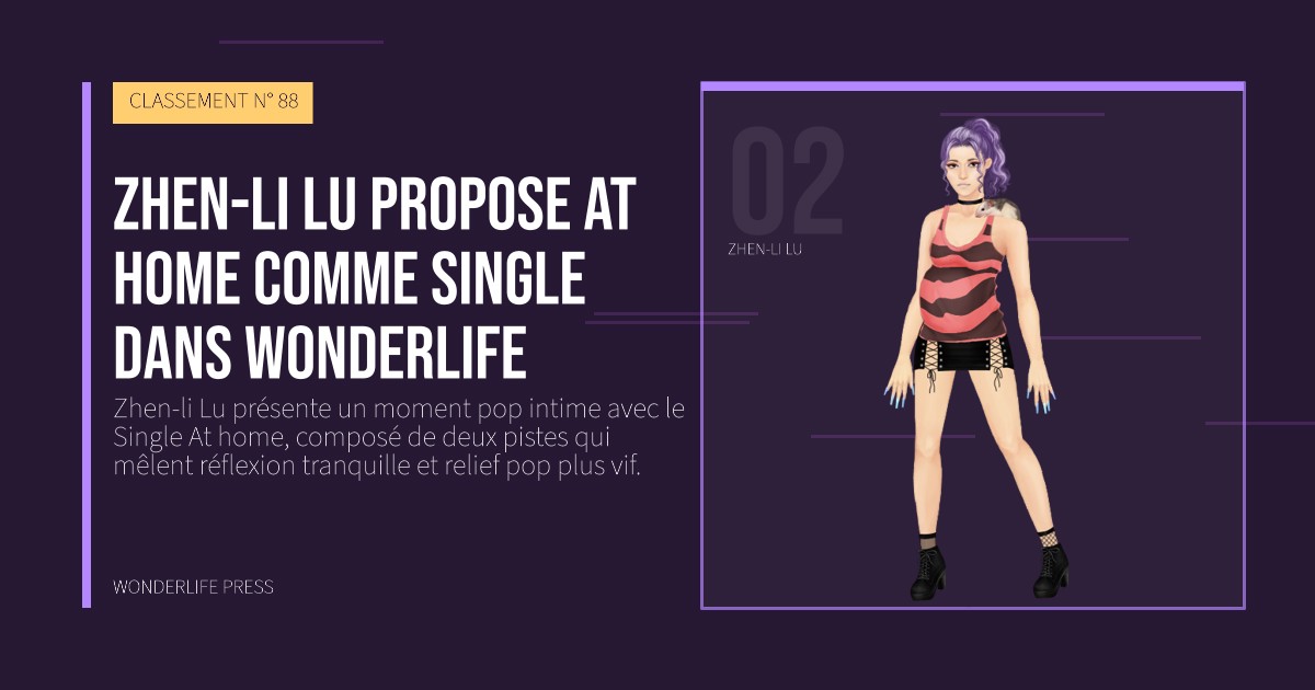 Wonderlife Press: Zhen-li Lu propose At home comme Single dans Wonderlife. portrait des artistes. CLASSEMENT N° 88.