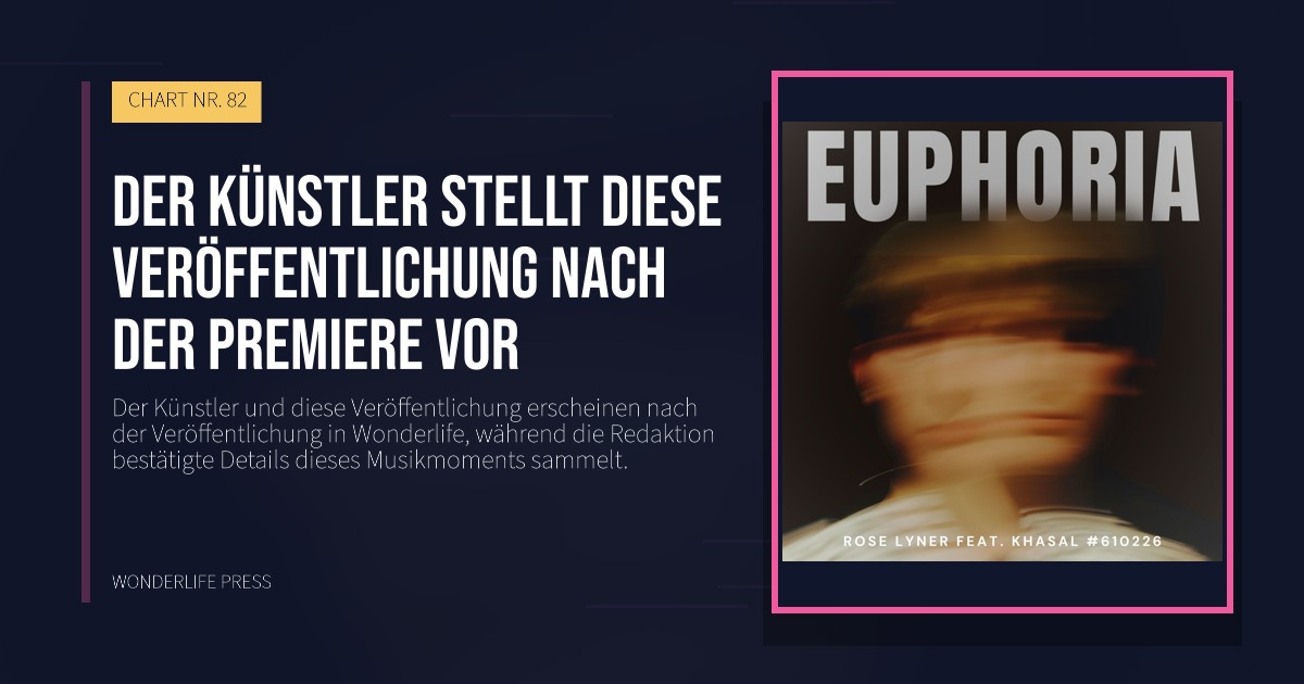 Wonderlife Press: Der Künstler stellt diese Veröffentlichung nach der Premiere vor. Veröffentlichungscover. CHART NR. 82.
