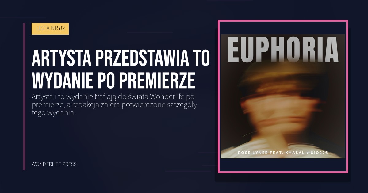 Wonderlife Press: Artysta przedstawia to wydanie po premierze. okładka wydawnictwa. LISTA NR 82.