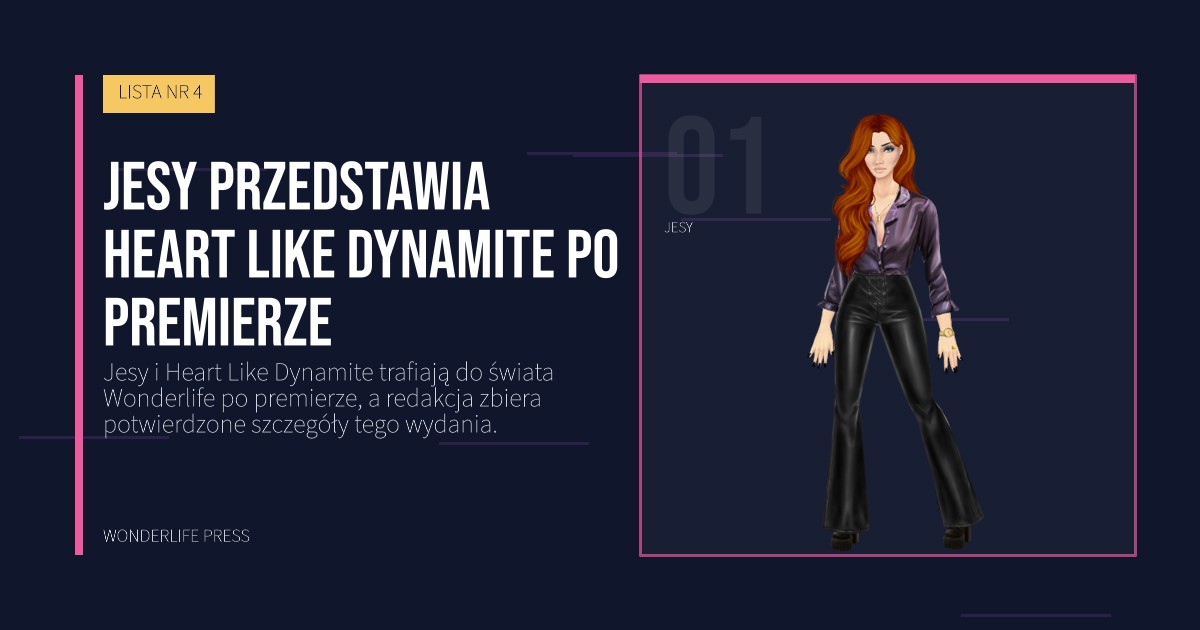 Wonderlife Press: Jesy przedstawia Heart Like Dynamite po premierze. portret artystów. LISTA NR 4.
