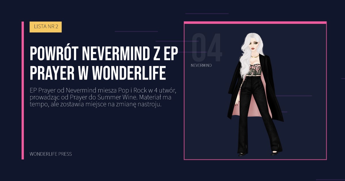 Wonderlife Press: Powrót Nevermind z EP Prayer w Wonderlife. portret artystów. LISTA NR 2.