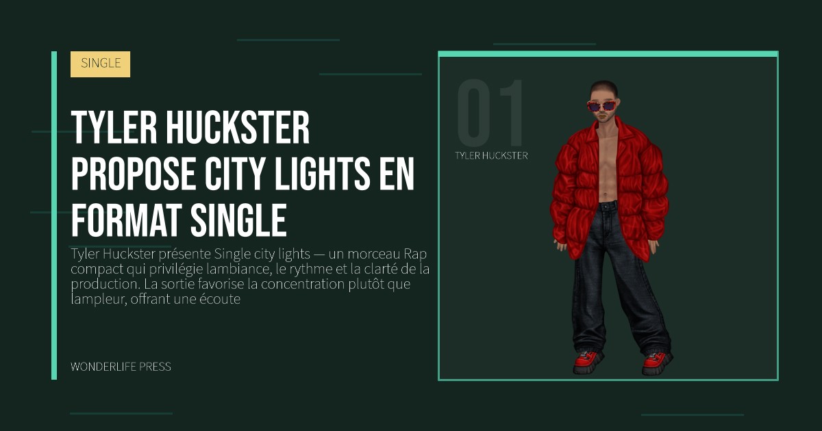 Wonderlife Press: Tyler Huckster propose city lights en format Single. portrait des artistes. SINGLE.
