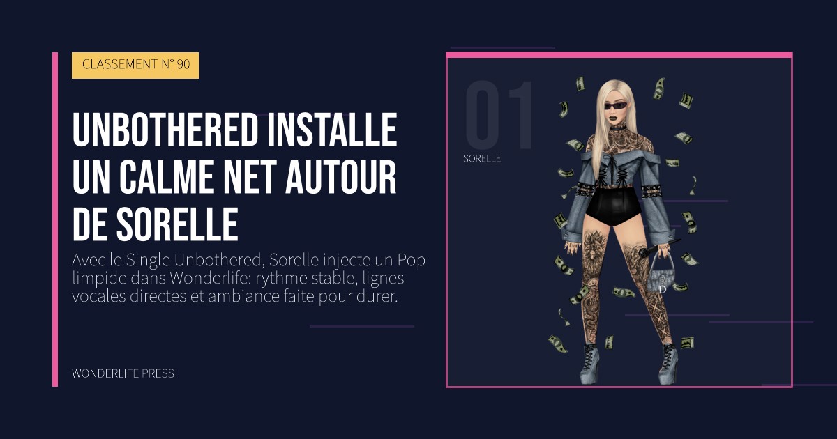 Wonderlife Press: Unbothered installe un calme net autour de Sorelle. portrait des artistes. CLASSEMENT N° 90.