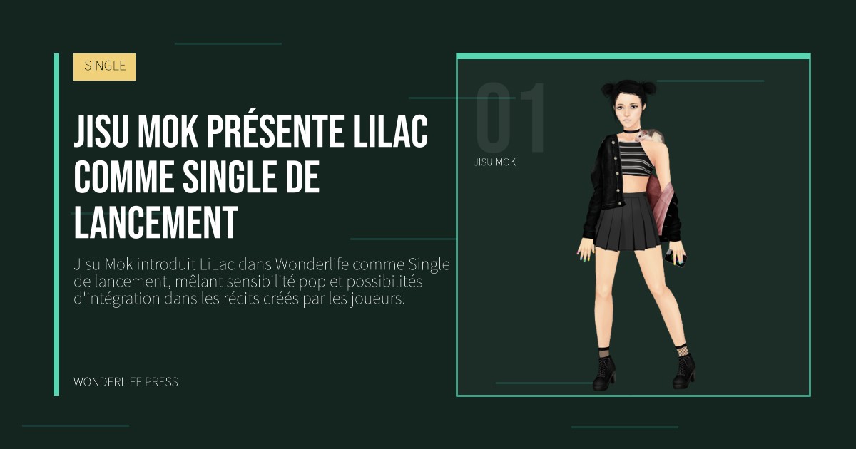 Wonderlife Press: jisu mok présente LiLac comme Single de lancement. portrait des artistes. SINGLE.