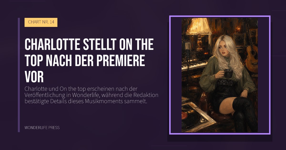 Wonderlife Press: Charlotte stellt On the top nach der Premiere vor. Veröffentlichungscover. CHART NR. 14.