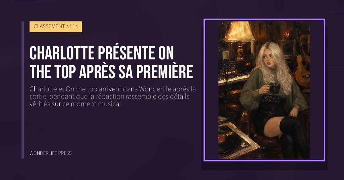 Wonderlife Press: Charlotte présente On the top après sa première. pochette de la sortie. CLASSEMENT N° 14.