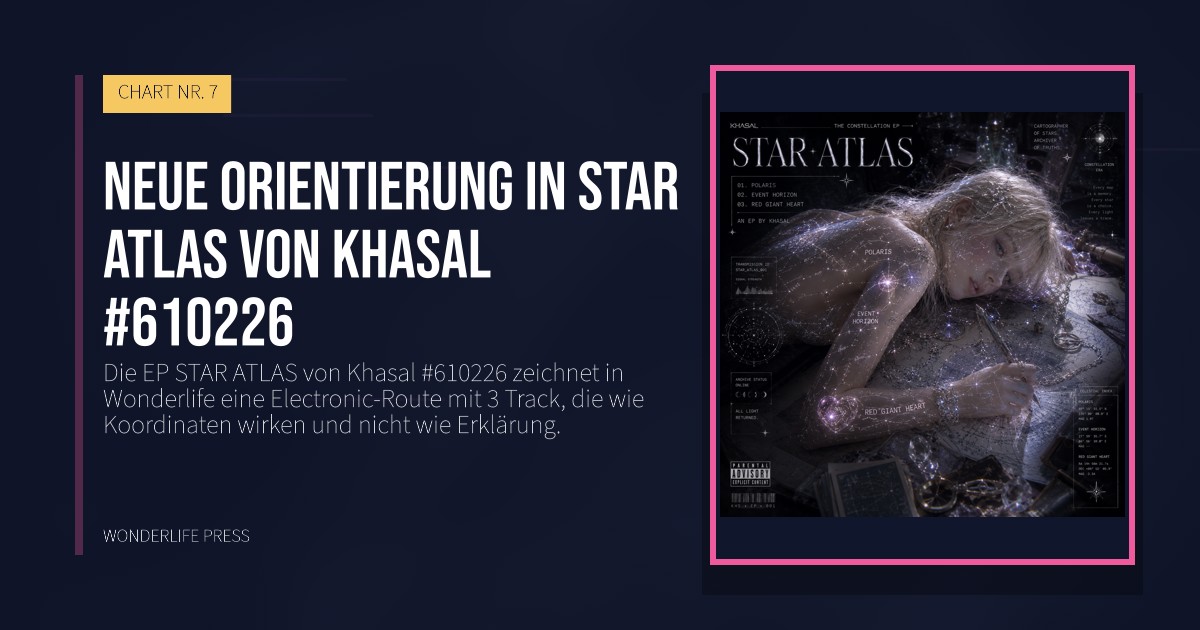 Wonderlife Press: Neue orientierung in STAR ATLAS von Khasal #610226. Veröffentlichungscover. CHART NR. 7.